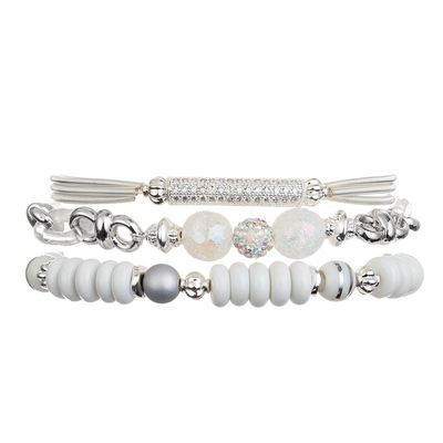 Γυναικείο Zircon Metal Bar Bracelet χειροποίητο σπινθήρισμα ασημένιο χρώμα με την άνοιξη