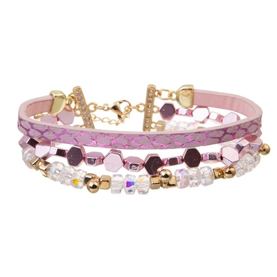Boho Stackable βραχιόλι στρώματος ύφους το λαμπρό ρόδινο πολυ έθεσε 6,5» για τις γυναίκες