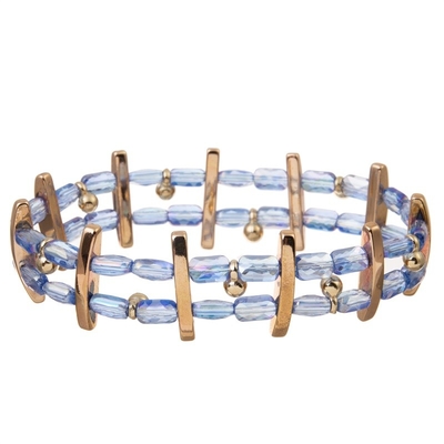 Μπλε γυαλιού σπόρου φίνος Stackable χειροποίητος βραχιολιών κρυστάλλου χαντρών ελαστικός