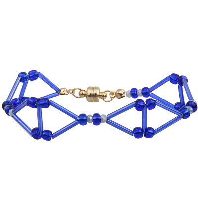 3D Triangle Statement Χειροποίητες χάντρες βραχιόλια (Παρτοκαλί/πράσινο/μπλε)