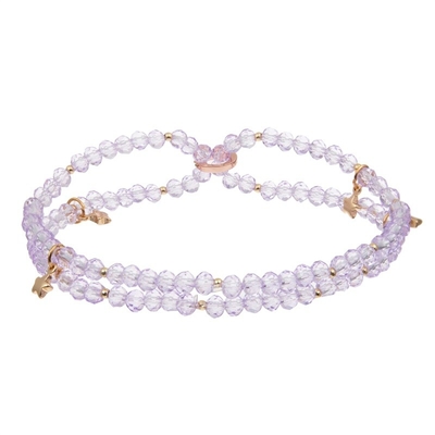 Lavender Stackable χειροποίητο βραχιόλι χαντρών ύφανσης που τίθεται για την ημέρα των βαλεντίνων