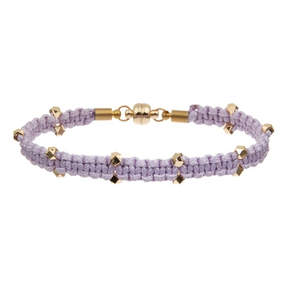Lavender Stackable χειροποίητο βραχιόλι χαντρών ύφανσης που τίθεται για την ημέρα των βαλεντίνων