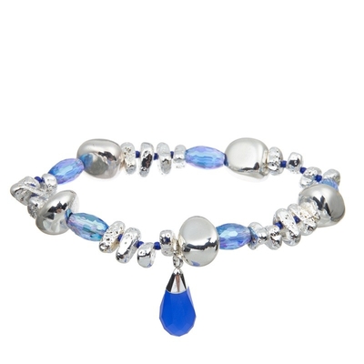 Boho κοριτσιών Stackable βραχιόλι καθορισμένο Bule δέρματος ύφους χειροποίητο για το δώρο επετείου