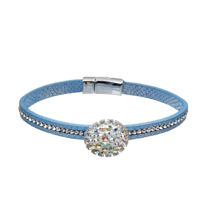 Boho κοριτσιών Stackable βραχιόλι καθορισμένο Bule δέρματος ύφους χειροποίητο για το δώρο επετείου