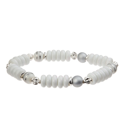 Γυναικείο Zircon Metal Bar Bracelet χειροποίητο σπινθήρισμα ασημένιο χρώμα με την άνοιξη