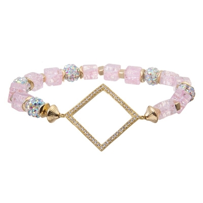 Boho Stackable βραχιόλι στρώματος ύφους το λαμπρό ρόδινο πολυ έθεσε 6,5» για τις γυναίκες