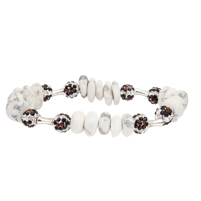 Η κυρία White Natural Turquoise Bracelets προσάρμοσε με λάμπει σφαίρα βράχου