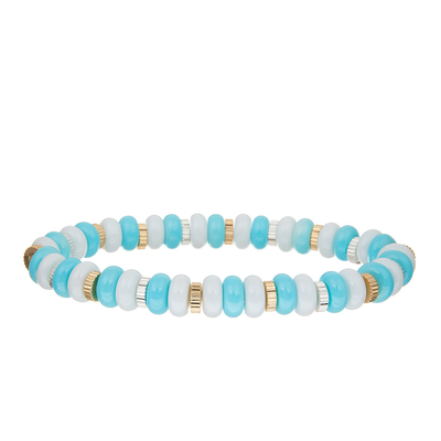 Ο πολύτιμος λίθος παραλιών Amazonite χειροποίητος στρώνει τα βραχιόλια χαντρών τεντώνει πολύχρωμο διευθετήσιμο